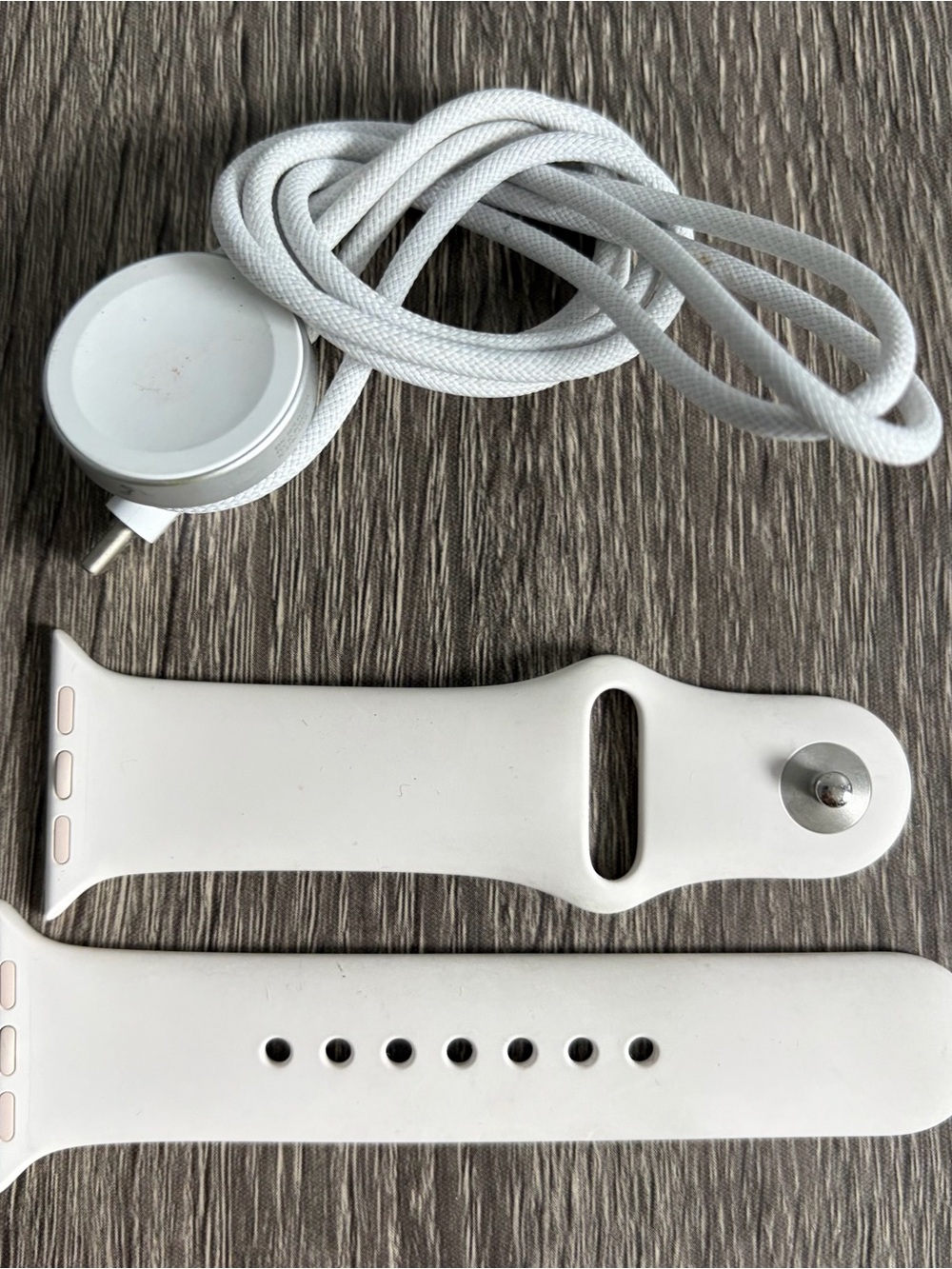 Apple White Sport Band with Braided Magnetic USB-C Charging Cable